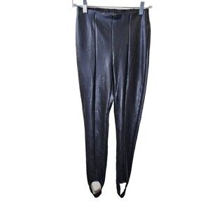 Nwt ​Dynamite P/S Naomi Stirrup Faux Leather Leggings Jet Black Stretch